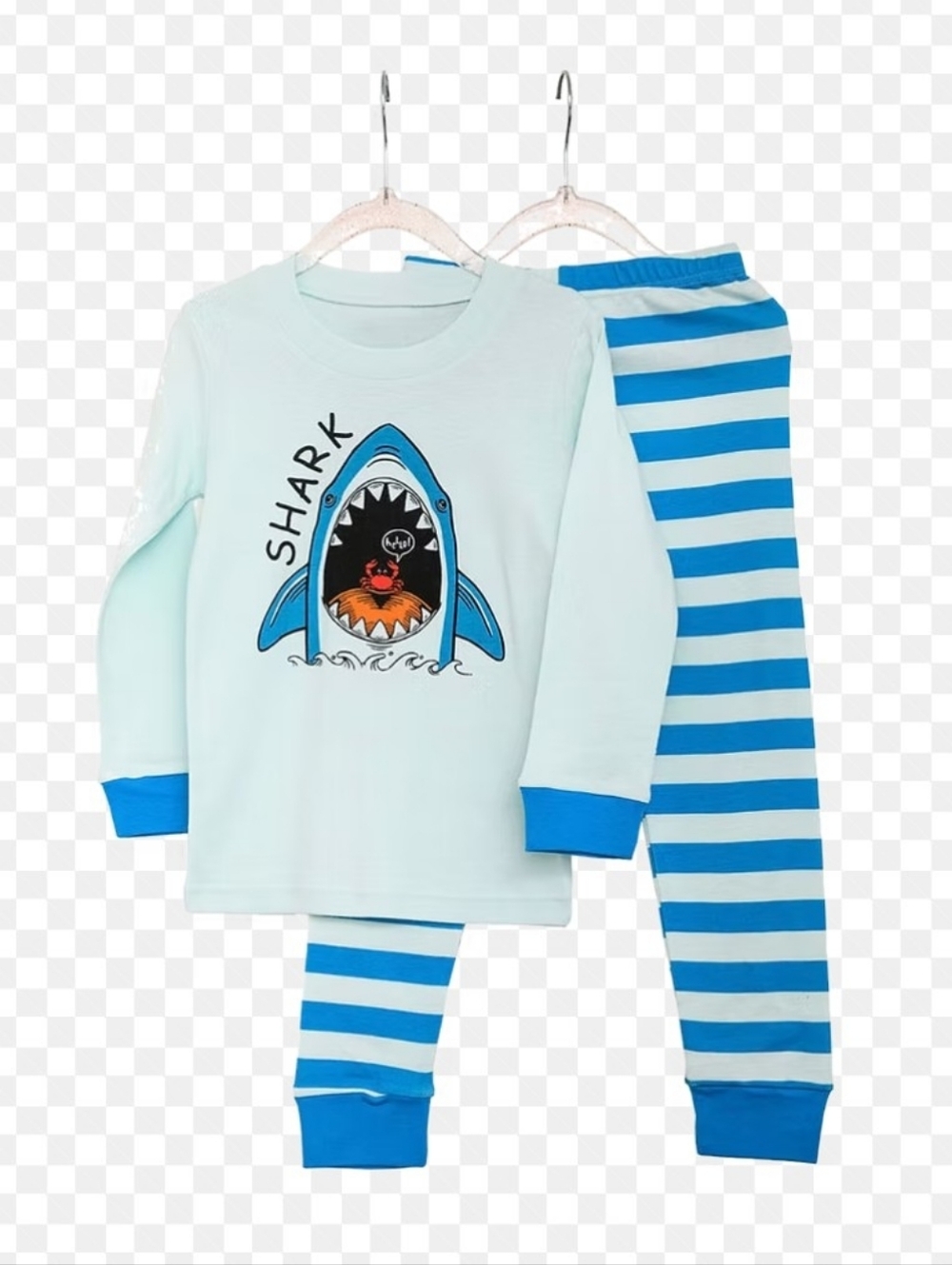 Benben Kids Shark Graphic Pajama Set - Light Blue & Blue NWT 10t